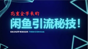 花重金学来的闲鱼引流秘技！轻松日吸300+精准创业粉，每天躺赚5000+，2…-KJ分享
