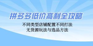 拼多多低价高利全攻略:不同类型店铺配置不同打法,无货源玩法与选品方法-KJ分享
