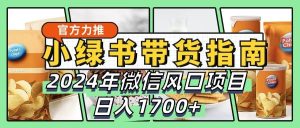 小绿书带货完全教学指南，2024年微信风口项目，日入1700+-KJ分享