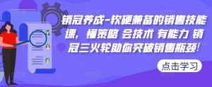 销冠养成-软硬兼备的销售技能课,懂策略 会技术 有能力 销冠三火轮助你突破销售瓶颈!-KJ分享