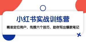 小红书实战训练营：精准定位用户，传授六个技巧，助你写出爆款笔记-KJ分享