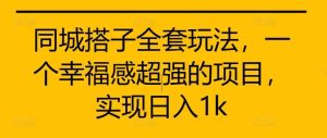 同城搭子全套玩法，一个幸福感超强的项目，实现日入1k【揭秘】-KJ分享