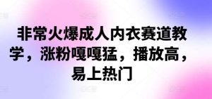 非常火爆成人内衣赛道教学,涨粉嘎嘎猛,播放高,易上热门-KJ分享