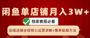 闲鱼单店铺月入3W+实操展示,爆单核心秘籍,一学就会-KJ分享