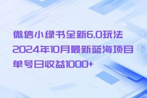 微信小绿书全新6.0玩法,2024年10月最新蓝海项目,单号日收益1000+-KJ分享
