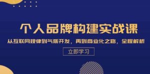 个人品牌构建实战课：从互联网规律到气质开发，再到商业化之路，全程解析-KJ分享