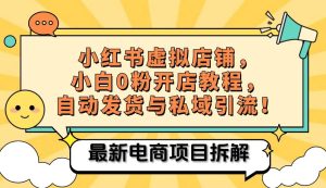 小红书电商,小白虚拟类目店铺教程,被动收益+私域引流-KJ分享