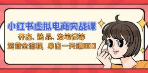 小红书虚拟电商实战课：开店、选品、发笔记等运营全流程，单店一天赚800-KJ分享