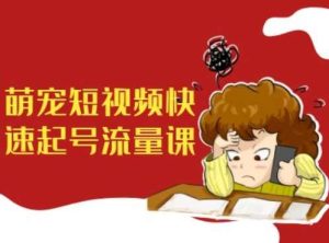 萌宠短视频快速起号流量课,短视频带货宠物新风口-KJ分享