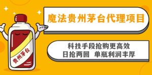 魔法贵州茅台代理项目,科技手段抢购更高效,日抢两回单瓶利润丰厚,回…-KJ分享