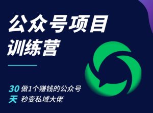 公众号项目训练营，30天做1个赚钱的公众号，秒变私域大佬-KJ分享