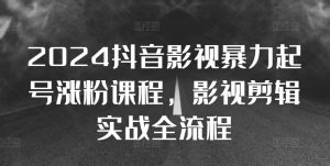 2024抖音影视暴力起号涨粉课程，影视剪辑搬运实战全流程-KJ分享