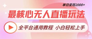 最核心无人直播玩法，全平台通用教程，单日变现2000+-KJ分享
