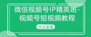 微信视频号IP精英班-视频号短视频教程-KJ分享