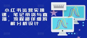 小红书运营实操课,笔记带货与直播,流程超详细拆解分析设计-KJ分享