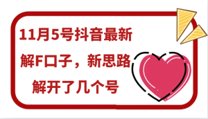 11月5号抖音最新解F口子，新思路解开了几个号-KJ分享