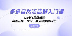 多多自然流店群入门课，从0到1思路流程，涵盖开店、加价、截流等关键环节-KJ分享