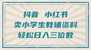 抖音小红书卖小学生教辅资料，操作简单，小白也能轻松上手，一个月利润1W+-KJ分享