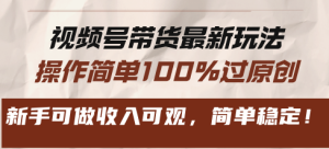 视频号带货最新玩法,操作简单100%过原创,新手可做收入可观,简单稳定!-KJ分享