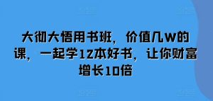 大彻大悟用书班,价值几W的课,一起学12本好书,让你财富增长10倍-KJ分享
