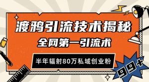 渡鸦引流技术，全网第一引流术，半年辐射80万私域创业粉-KJ分享