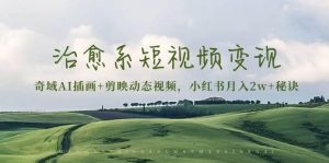治愈系短视频变现:奇域AI插画+剪映动态视频,小红书月入2w+秘诀(含素材)-KJ分享