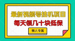 视频号挂机项目，每天几十块低保，懒人专属-KJ分享