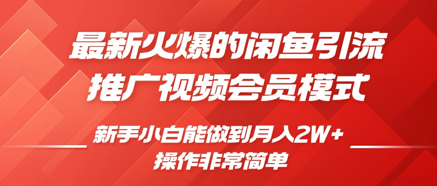 闲鱼引流推广影视会员,0成本就可以操作,新手小白月入过W+-KJ分享