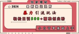 最新搬运混剪暴力引流玩法,轻松日引500+精准创业粉,小白可零基础上手-KJ分享