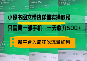小绿书图文带货详细实操教程，只需要一部手机，一天收入500+，轻松变现-KJ分享