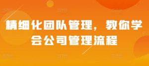 精细化团队管理,教你学会公司管理流程-KJ分享