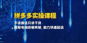 拼多多实操课程：不讲废话只讲干货, 揭秘电商终极奥秘,助力快速起店-KJ分享