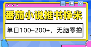 番茄小说推书赚米，单日100~200+，无脑零撸-KJ分享