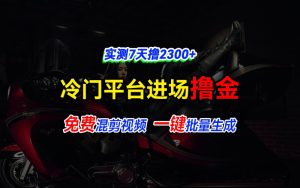 全新冷门平台vivo视频，快速免费进场搞米，通过混剪视频一键批量生成，实测7天撸2300+-KJ分享
