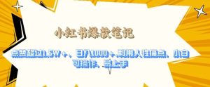 利用人性的痛点，打造爆款笔记，获得点赞超过1.5W+，日入1k-KJ分享