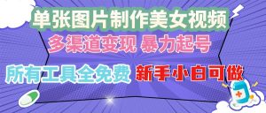 单张图片作美女视频 ，多渠道变现 暴力起号，所有工具全免费 ，新手小…-KJ分享