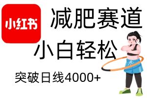小红书减肥赛道，简单零成本，无需剪辑，不用动脑，小白轻松日利润4000+-KJ分享