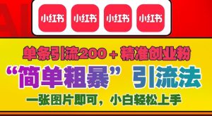12月底小红书”简单粗暴“引流法，单条引流200+精准创业粉-KJ分享
