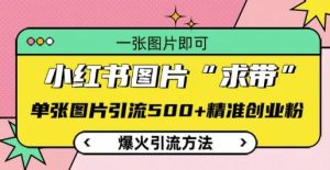 小红书图片‘求带’爆火引流法,单张图片引流500+精准创业粉-KJ分享