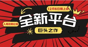 又一个全新平台巨头之作，12月6日刚上线，小白入局初期红利的关键，想吃初期红利的-KJ分享