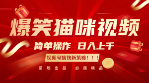 爆笑猫咪视频:简单操作,日入过千,视频号搞钱新策略!-KJ分享
