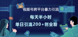 视频号跨平台暴力引流，每天半小时，单日引流200+精准创业粉-KJ分享