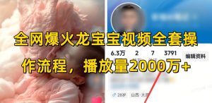 全网爆火龙宝宝视频全套操作流程，播放量2000万+-KJ分享