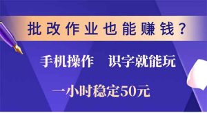 批改作业也能赚钱?0门槛手机项目,识字就能玩!一小时50元!-KJ分享