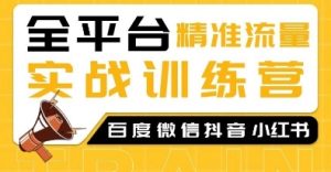全平台精准流量实战训练营，百度微信抖音小红书SEO引流教程-KJ分享