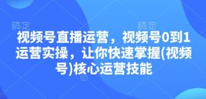 视频号直播运营,视频号0到1运营实操,让你快速掌握(视频号)核心运营技能-KJ分享