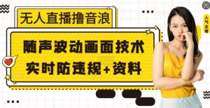 无人直播撸音浪+随声波动画面技术+实时防违规+资料-KJ分享