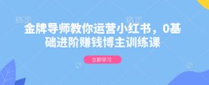 金牌导师教你运营小红书，0基础进阶赚钱博主训练课-KJ分享