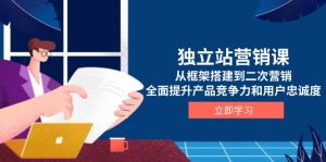 独立站营销课,从框架搭建到二次营销,全面提升产品竞争力和用户忠诚度-KJ分享