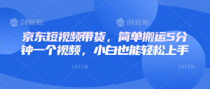 京东短视频带货，简单搬运5分钟一个视频，小白也能轻松上手-KJ分享